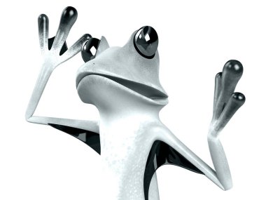 Komik kurbağanın 3 boyutlu çizimi