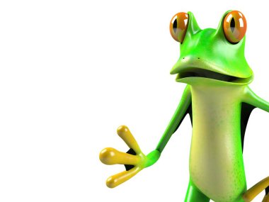 Komik kurbağanın 3 boyutlu çizimi