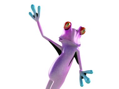 Komik kurbağanın 3 boyutlu çizimi