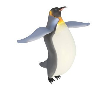 Çizgi film pengueninin 3D görüntüsü