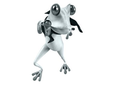 Komik kurbağanın 3 boyutlu çizimi