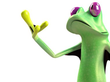 Komik kurbağanın 3 boyutlu çizimi