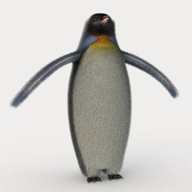 Çizgi film pengueninin 3D görüntüsü