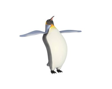 Çizgi film pengueninin 3D görüntüsü