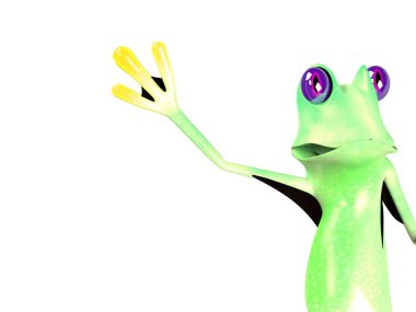Komik kurbağanın 3 boyutlu çizimi