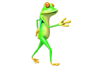 Komik kurbağanın 3 boyutlu çizimi