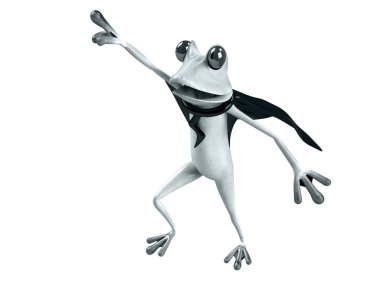 Komik kurbağanın 3 boyutlu çizimi