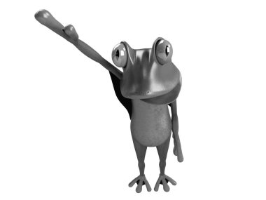 Komik kurbağanın 3 boyutlu çizimi