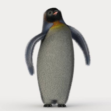 Çizgi film pengueninin 3D görüntüsü