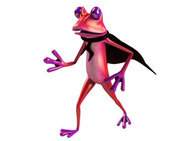 Komik kurbağanın 3 boyutlu çizimi