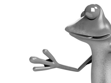 Komik kurbağanın 3 boyutlu çizimi