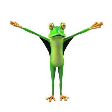 Komik kurbağanın 3 boyutlu çizimi