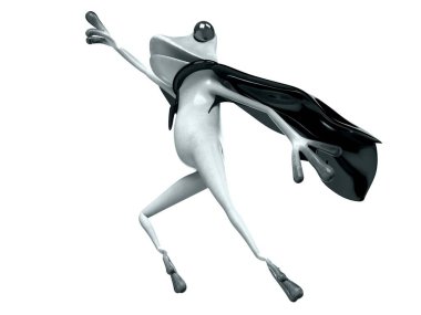 Komik kurbağanın 3 boyutlu çizimi