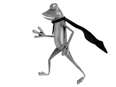 Komik kurbağanın 3 boyutlu çizimi