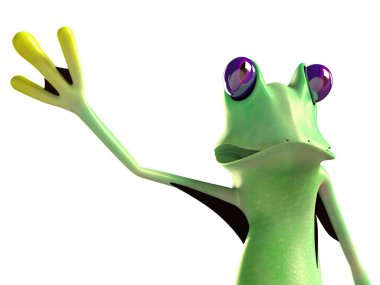 Komik kurbağanın 3 boyutlu çizimi