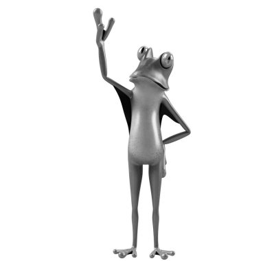 Komik kurbağanın 3 boyutlu çizimi