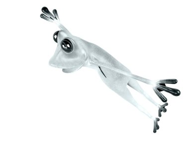 Komik kurbağanın 3 boyutlu çizimi