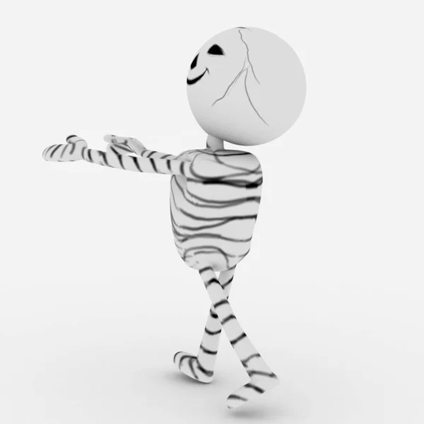 Halloween Desenho Animado Elegante Moderno Múmia Personagem — Fotografia de Stock
