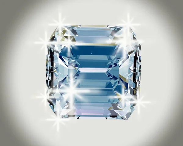 ダイヤモンドクリスタルの宝石 3Dイラスト — ストック写真