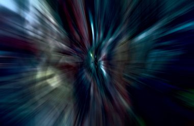 Hızlanma hareketi var. Işık ve çizgiler koyu arkaplanda hızla hareket ediyor