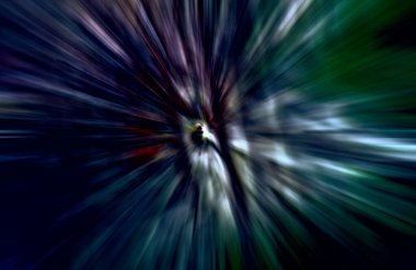 Hızlanma hareketi var. Işık ve çizgiler koyu arkaplanda hızla hareket ediyor