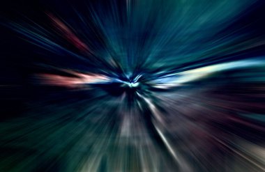 Hızlanma hareketi, ışık ve çizgiler koyu arkaplan üzerinde hızla hareket ediyor