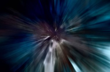 Hızlanma hareketi var. Işık ve çizgiler koyu arkaplanda hızla hareket ediyor