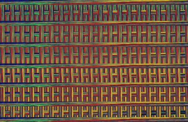 Geometrik fayanslı rengarenk deseni ve güzel renkleri olan soyut tasarım. 