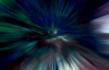 Hızlanma hareketi var. Işık ve çizgiler koyu arkaplanda hızla hareket ediyor