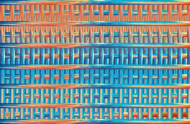 Geometrik fayanslı rengarenk deseni ve güzel renkleri olan soyut tasarım. 