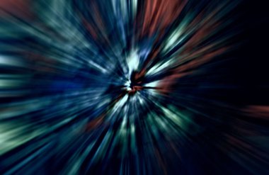 Hızlanma hareketi var. Işık ve çizgiler koyu arkaplanda hızla hareket ediyor