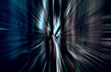 Hızlanma hareketi, ışık ve çizgiler koyu arkaplan üzerinde hızla hareket ediyor