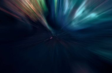 Hızlanma hareketi, ışık ve çizgiler koyu arkaplan üzerinde hızla hareket ediyor