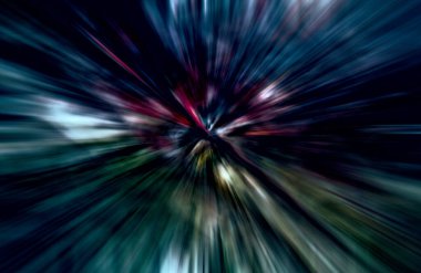 Hızlanma hareketi, ışık ve çizgiler koyu arkaplan üzerinde hızla hareket ediyor