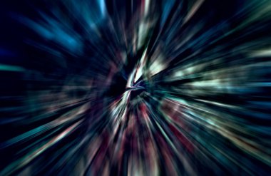 Hızlanma hareketi, ışık ve çizgiler koyu arkaplan üzerinde hızla hareket ediyor