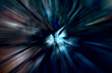 Hızlanma hareketi, ışık ve çizgiler koyu arkaplan üzerinde hızla hareket ediyor