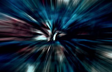 Hızlanma hareketi, ışık ve çizgiler koyu arkaplan üzerinde hızla hareket ediyor