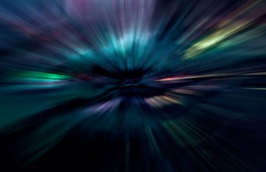 Hızlanma hareketi, ışık ve çizgiler koyu arkaplan üzerinde hızla hareket ediyor