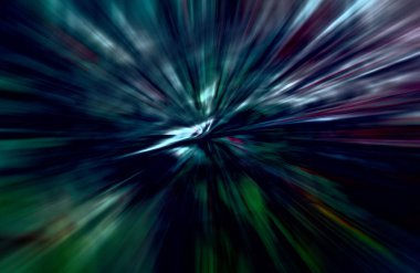 Hızlanma hareketi, ışık ve çizgiler koyu arkaplan üzerinde hızla hareket ediyor