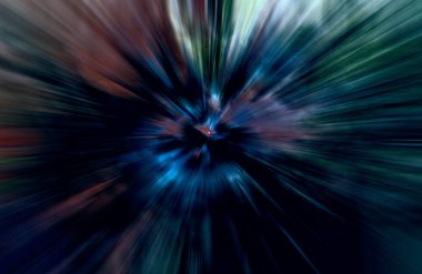 Hızlanma hareketi var. Işık ve çizgiler koyu arkaplanda hızla hareket ediyor