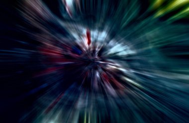 Hızlanma hareketi, ışık ve çizgiler koyu arkaplan üzerinde hızla hareket ediyor