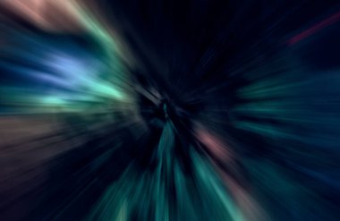 Hızlanma hareketi var. Işık ve çizgiler koyu arkaplanda hızla hareket ediyor