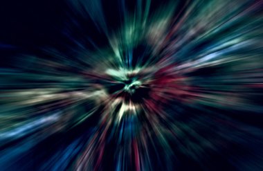 Hızlanma hareketi var. Işık ve çizgiler koyu arkaplanda hızla hareket ediyor