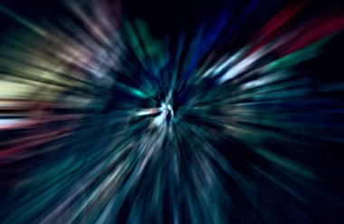 Hızlanma hareketi var. Işık ve çizgiler koyu arkaplanda hızla hareket ediyor