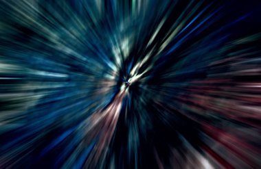 Hızlanma hareketi var. Işık ve çizgiler koyu arkaplanda hızla hareket ediyor