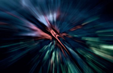 Hızlanma hareketi, ışık ve çizgiler koyu arkaplan üzerinde hızla hareket ediyor