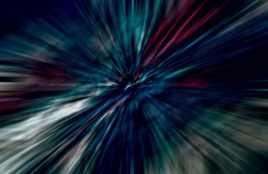 Hızlanma hareketi var. Işık ve çizgiler koyu arkaplanda hızla hareket ediyor