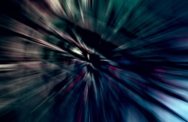 Hızlanma hareketi, ışık ve çizgiler koyu arkaplan üzerinde hızla hareket ediyor