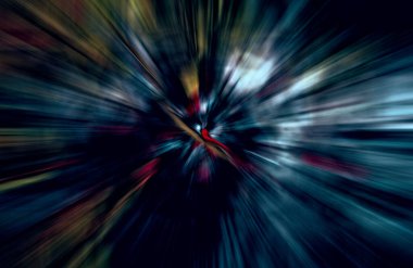 Hızlanma hareketi, ışık ve çizgiler koyu arkaplan üzerinde hızla hareket ediyor