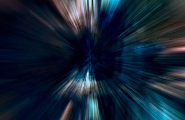 Hızlanma hareketi var. Işık ve çizgiler koyu arkaplanda hızla hareket ediyor